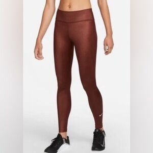 Nike Women’s One Shine Dri-FIT Tights Bronze Eclipse
